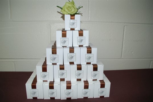 monogram favor boxes